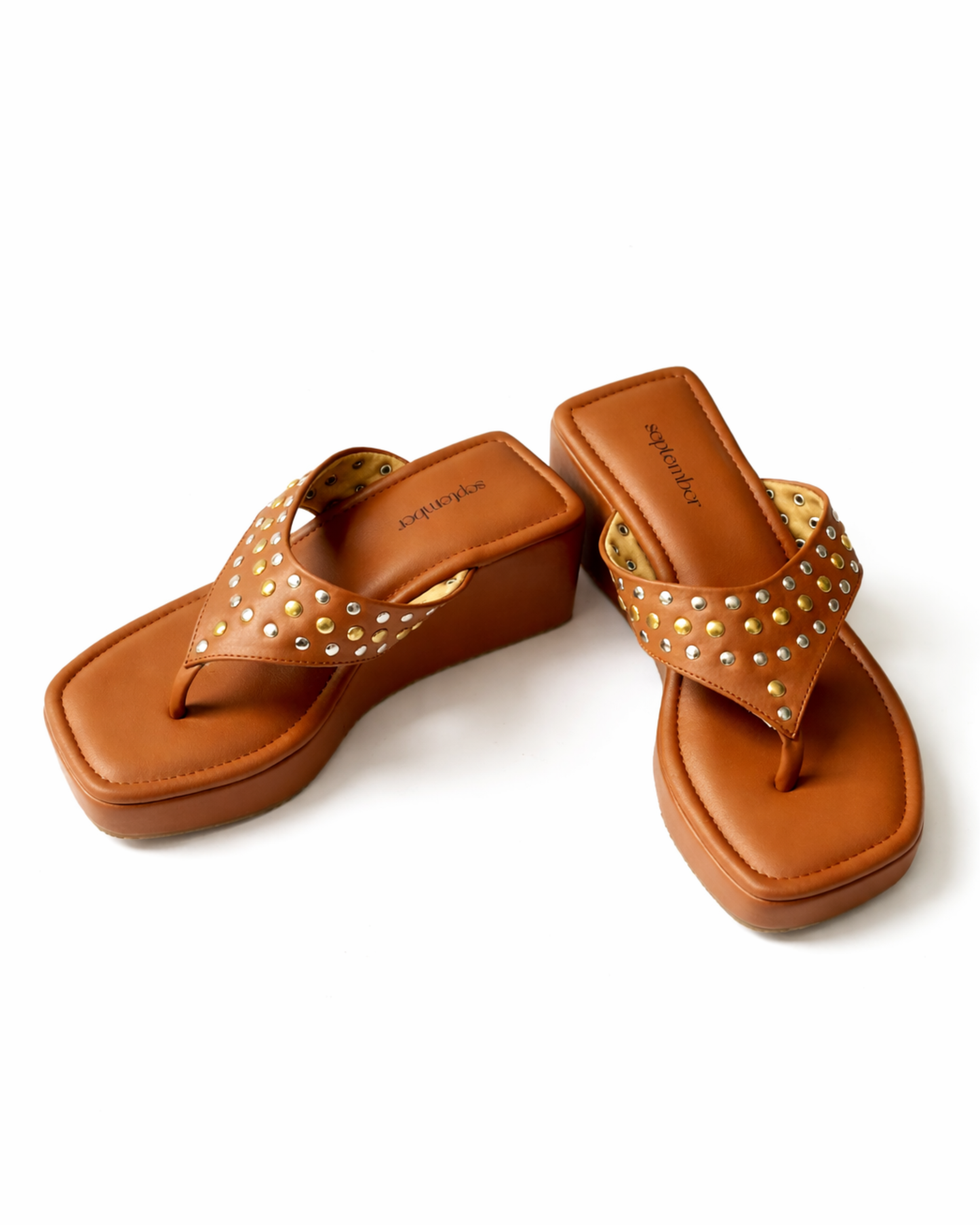 Tan Studded Wedge
