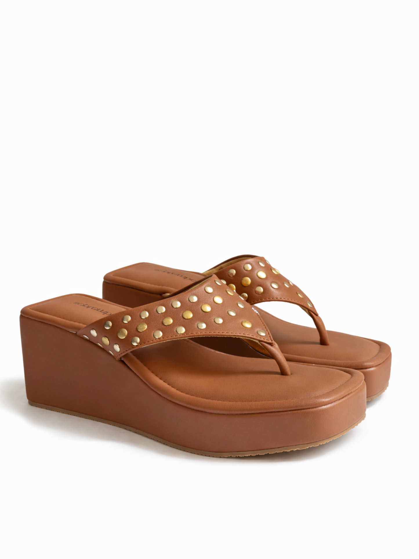 Tan Studded Wedges-38