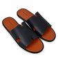 Sleek Slide-Tan with Navy Blue