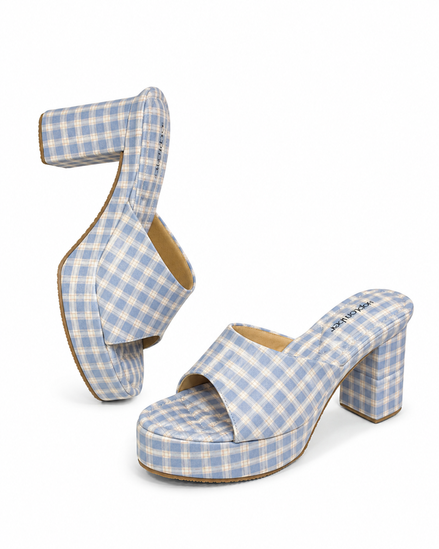 Plaid Mules