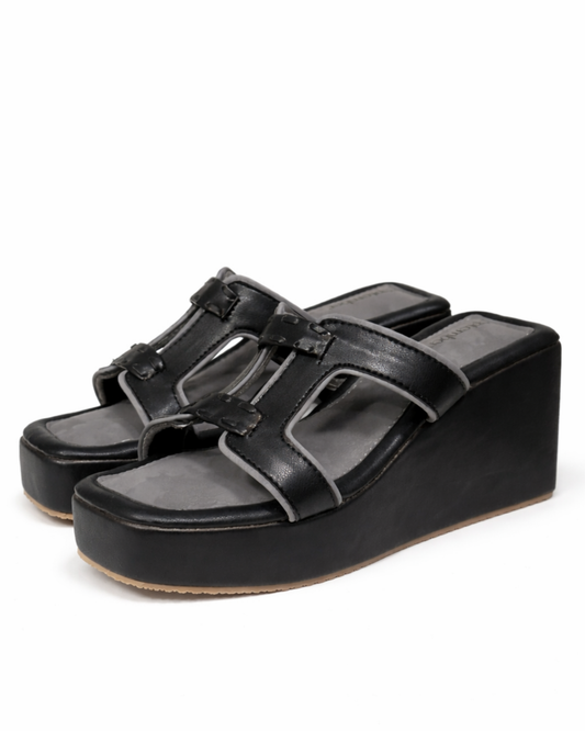 Noir Weave-Black Heels